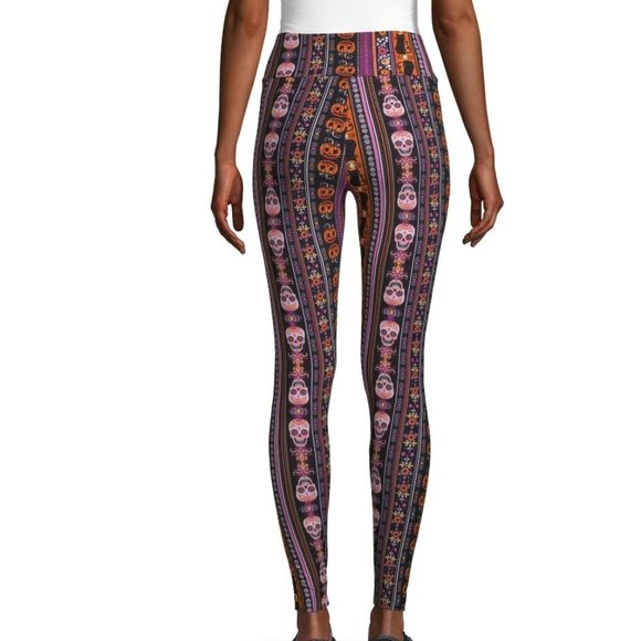 Día de Los Muertos Halloween Fair Isle Leggings - Picture 2 of 4